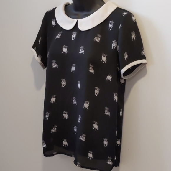 Pug Print Blouse - Picture 3 of 6